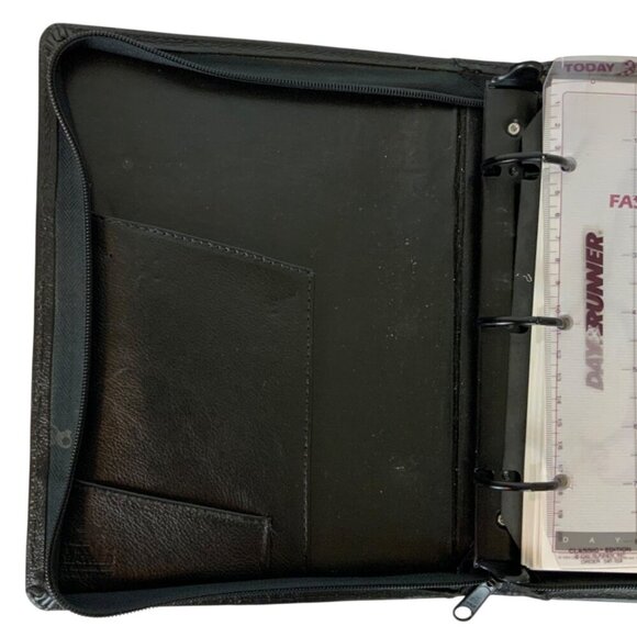 Day Runner Black Genuine Leather Zippered Planner Organizer 8x10 Classic Edition - Picture 8 of 10
